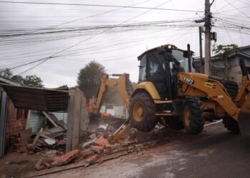 Construídas em área pública, as estruturas estavam sendo utilizadas para o tráfico e consumo de drogas. Weslei Fillmann/PMNH
