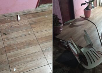 Guardas encontraram casa revirada e sinais de violência. Fotos PMEV/Divulgação