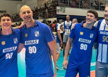 Nomes com história no vôlei de Novo Hamburgo: Robson Miranda, Lucca Miranda, Rafinha e André Heller. Fotos Divulgação