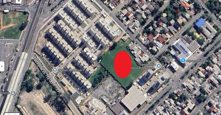 Área de campo de futebol no bairro Santo Afonso receberá a nova estrutura. Google Maps