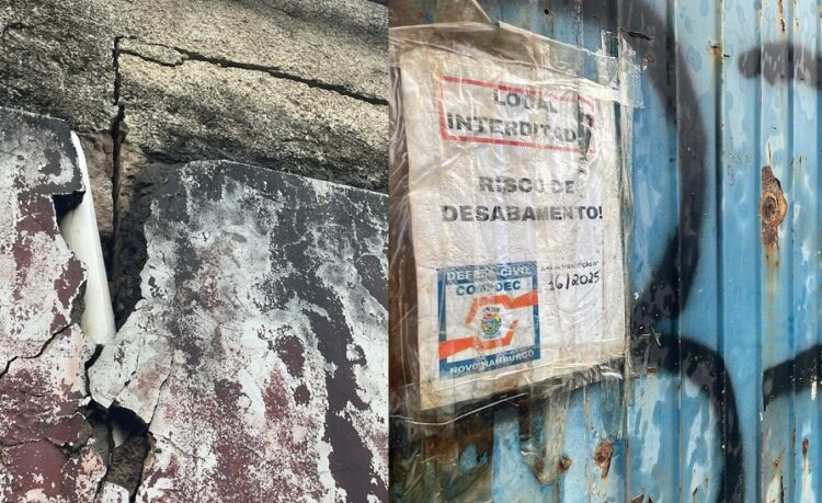 Rachaduras expostas e o recado deixado no portão: sete meses depois, nada mudou