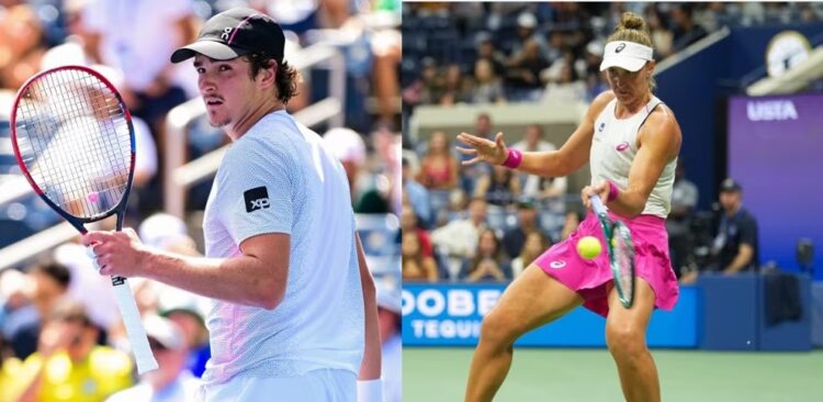 Os melhores tenistas do Brasil na atualidade: João Fonseca e Beatriz Haddad Maia. Fotos Darren Carroll/USTA e Mike Lawrence/USTA e