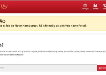 As leis municipais de Novo Hamburgo não estão mais disponíveis no site