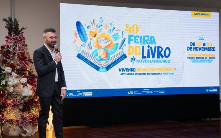 O prefeito de Novo Hamburgo, Gustavo Finck, durante o lançamento do evento. Ramon Belmonte/PMNH