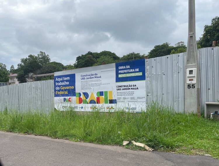 Nova UBS está sendo erguida a poucos metros da Prefeitura de Novo Hamburgo