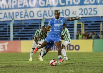 O centroavante Luam Parede marcou o gol do Noia na noite desta quarta-feira. Wilber Dorneles/ECNH