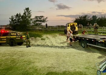 Mais de dez veículos estacionaram em área de dunas e de proteção ambiental