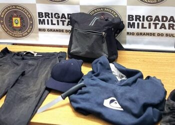 Homem usou uma faca para praticar mais um assalto. Brigada Militar/Divulgação
