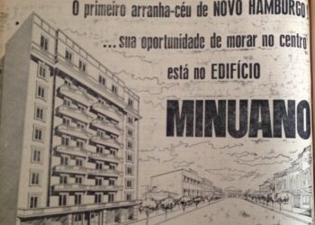 Publicidade no jornal O 5 de Abril divulgando o primeiro arranha-céu do município