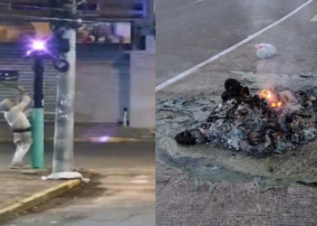 Flagrantes de vandalismo em equipamentos públicos. Fotos PMNH/Divulgação