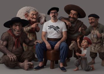 O criador com as criaturas: personagens cativantes. Fotos Divulgação