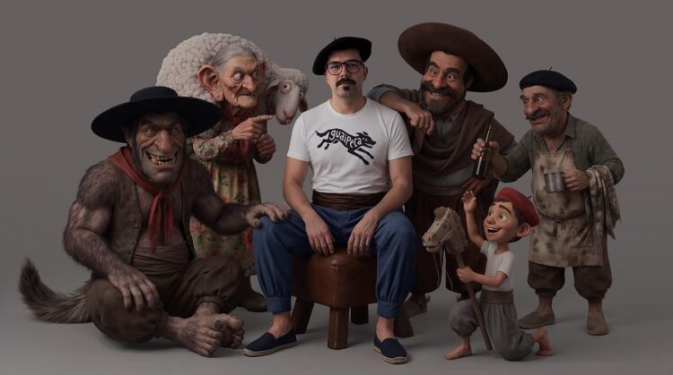 O criador com as criaturas: personagens cativantes. Fotos Divulgação