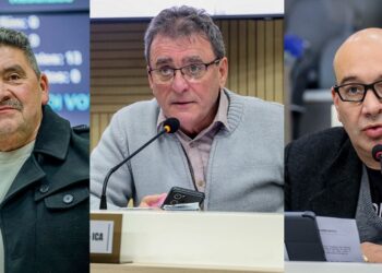Eles foram a CPI, mas se escalaram para investigar: Ito Luciano, Ricardo Ritter e Giovani Caju. Fotos Jaime Freitas/CMNH
