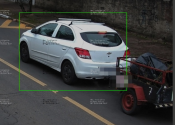 a equipe da Diretoria de Proteção Ambiental conseguiu identificar o veículo utilizado na ação, um Onix branco, possibilitando a emissão do auto de infração. PMNH/Divulgação