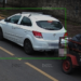 a equipe da Diretoria de Proteção Ambiental conseguiu identificar o veículo utilizado na ação, um Onix branco, possibilitando a emissão do auto de infração. PMNH/Divulgação