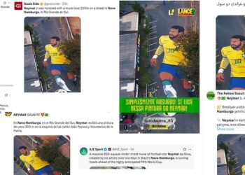 Publicações em diferentes idiomas repercutindo o Neymar de Novo Hamburgo