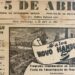 Capa do jornal O 5 de Abril com a edição de 4 de abril de 1952 celebrando os 25 anos do município e a criação da Banda Municipal