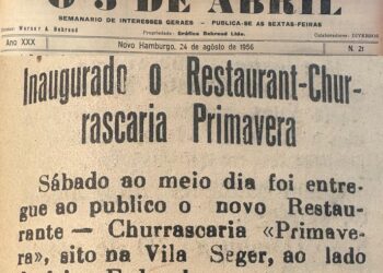 Edição de 24 de agosto de 1956 trouxa a notícia da inauguração da nova sede do Primavera