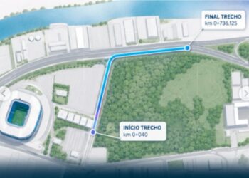 Projeto ilustrando como será a alça de acesso à Freeway. Reprodução PMPA