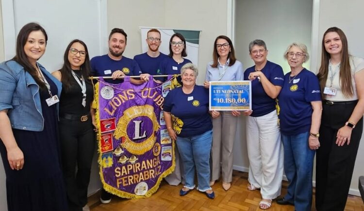 Lions Clube Sapiranga Ferrabraz se mobiliza em prol da UTI Neonatal do Hospital Sapiranga. Divulgação