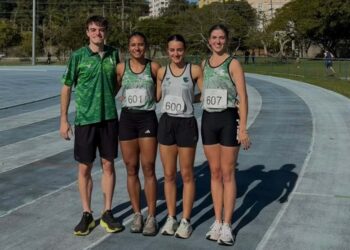Gustavo Scolari, Rayssa Caroline de Oliveira, Nataly Mayara Garcez da Luz e Tamires Trein Pohren. Universidade Feevale/Divulgação