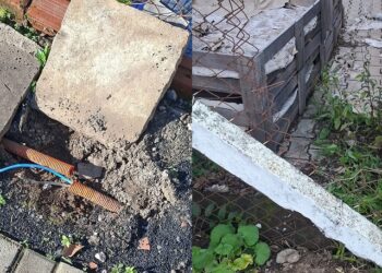 Registros dos ataques sofridos pela escolinha de futebol. Fotos Divulgação