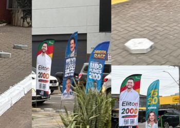 Banners acumulados e dezenas de pedras soltas em diferentes pontos da cidade provocam reclamações