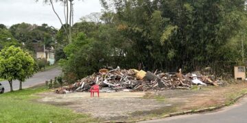 Estrutura de antigo bar foi colocada abaixo em poucos minutos