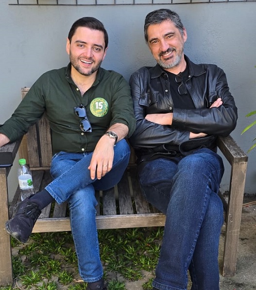 Gabriel Souza e Gabriel Corrêa em momento de descontração na campanha. Divulgação