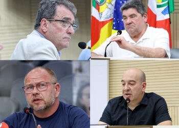 Eles fizeram de tudo pra CPI acabar em pizza: Ricardo Ritter, Ito Luciano, Joelson de Araújo e Giovani Caju. Fotos CMNH/Divulgação