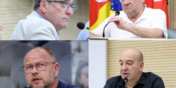 Eles fizeram de tudo pra CPI acabar em pizza: Ricardo Ritter, Ito Luciano, Joelson de Araújo e Giovani Caju. Fotos CMNH/Divulgação