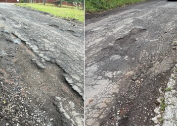 Cenário atual na rua lateral da BR-116, no bairro Roselândia