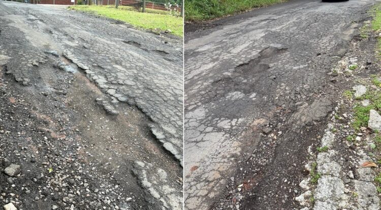 Cenário atual na rua lateral da BR-116, no bairro Roselândia