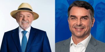 Lula e Flávio Bolsonaro vão disputar o segundo turno em 25 de outubro. Fotos Divulgação