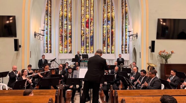 No dia 7 de outubro, a Orquestra de Sopros realizou apresentação na Igreja da Ascensão. Divulgação